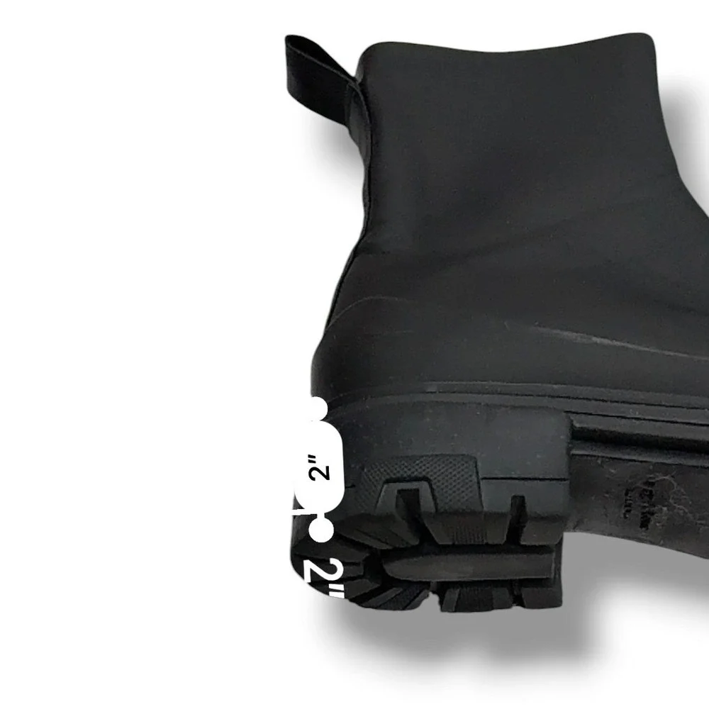 Rag & Bone Shiloh Sport Boots Women Size 38 Black Lug Sole Ankle Rain Boot‎